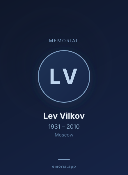 Memorial portrait of Lev Vilkov