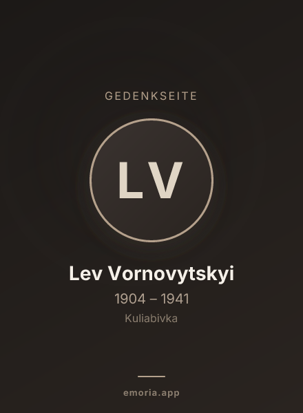 Gedenkportrait von Lev Vornovytskyi