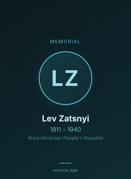 Memorial portrait of Lev Zatsnyi