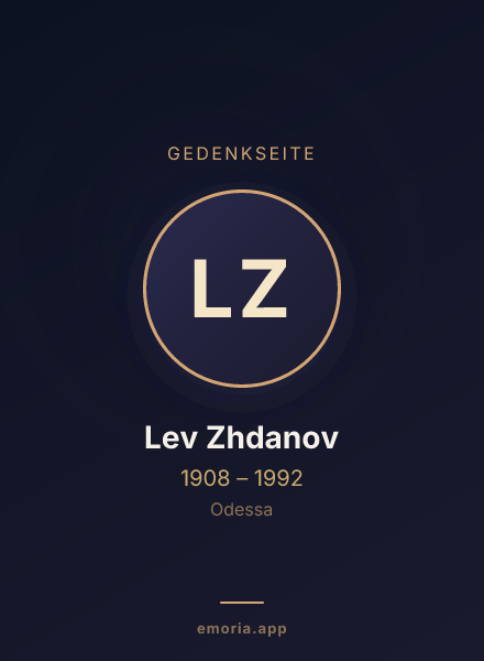 Gedenkportrait von Lev Zhdanov