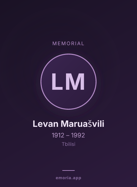 Memorial portrait of Levan Maruašvili