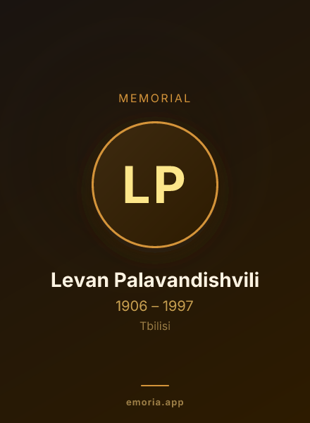 Memorial portrait of Levan Palavandishvili