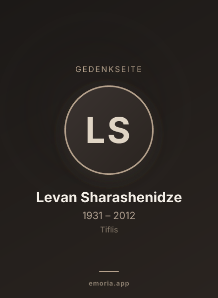 Gedenkportrait von Levan Sharashenidze