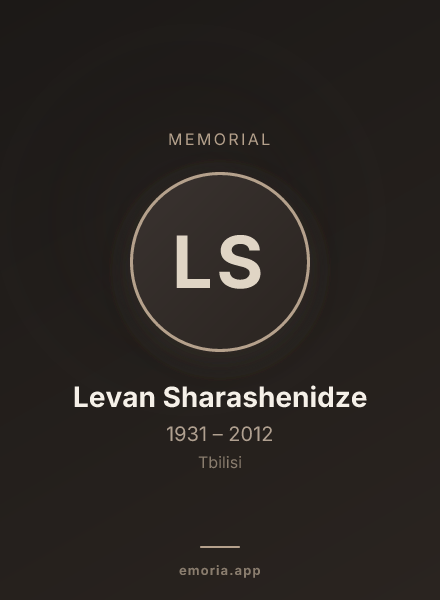 Memorial portrait of Levan Sharashenidze