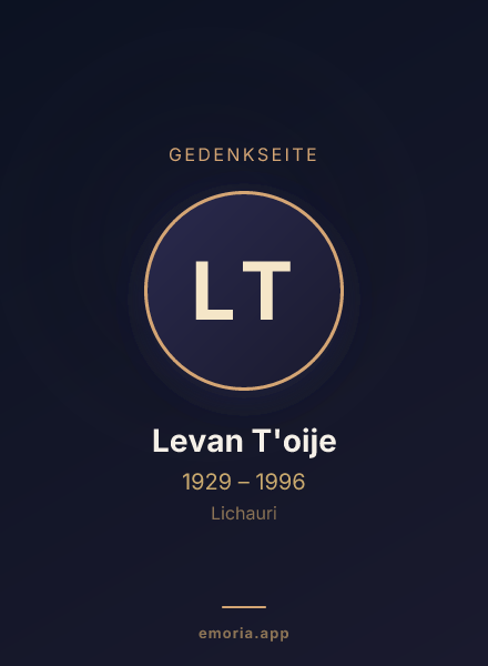 Gedenkportrait von Levan T'oije