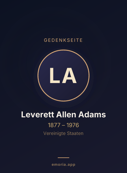 Gedenkportrait von Leverett Allen Adams