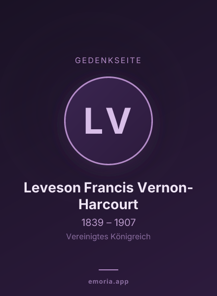 Gedenkportrait von Leveson Francis Vernon-Harcourt