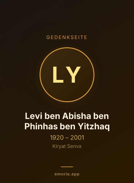 Gedenkportrait von Levi ben Abisha ben Phinhas ben Yitzhaq