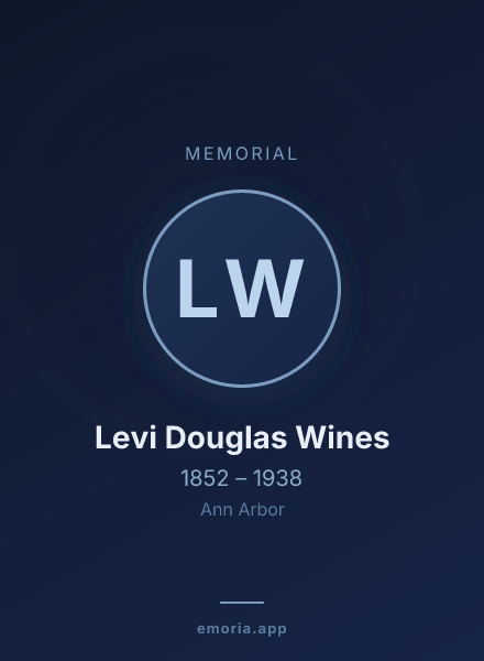 Memorial portrait of Levi Douglas Wines