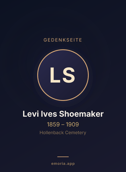 Gedenkportrait von Levi Ives Shoemaker