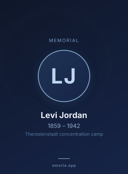 Memorial portrait of Levi Jordan