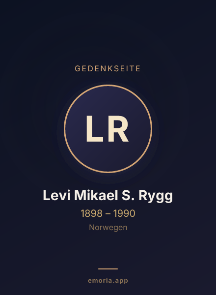 Gedenkportrait von Levi Mikael S. Rygg