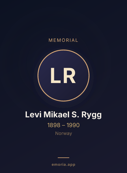 Memorial portrait of Levi Mikael S. Rygg