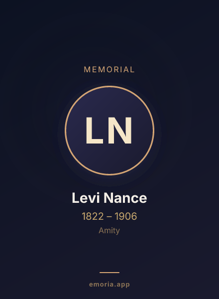 Memorial portrait of Levi Nance