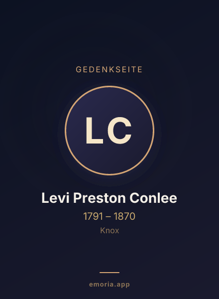 Gedenkportrait von Levi Preston Conlee
