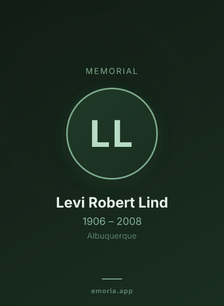 Memorial portrait of Levi Robert Lind