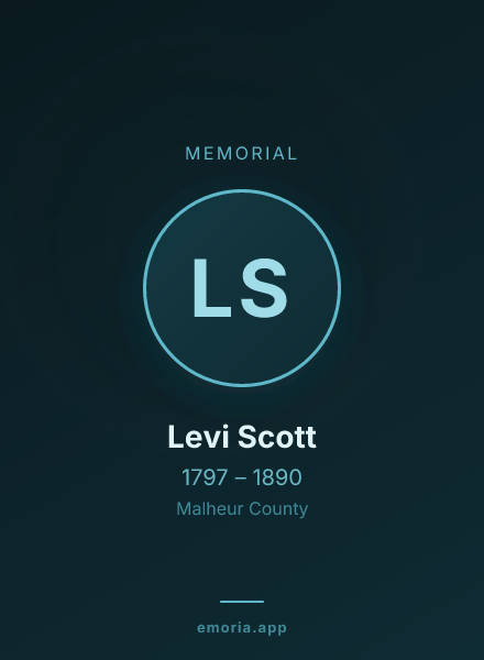 Memorial portrait of Levi Scott