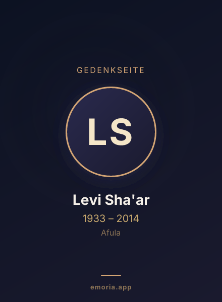 Gedenkportrait von Levi Sha'ar