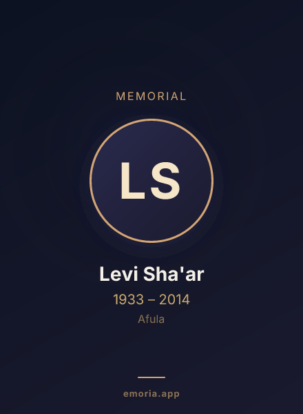 Memorial portrait of Levi Sha'ar
