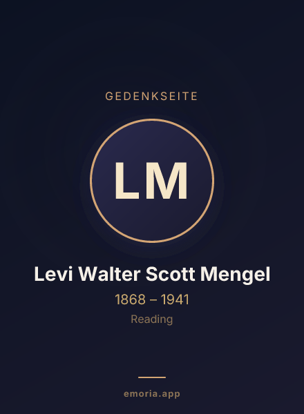Gedenkportrait von Levi Walter Scott Mengel