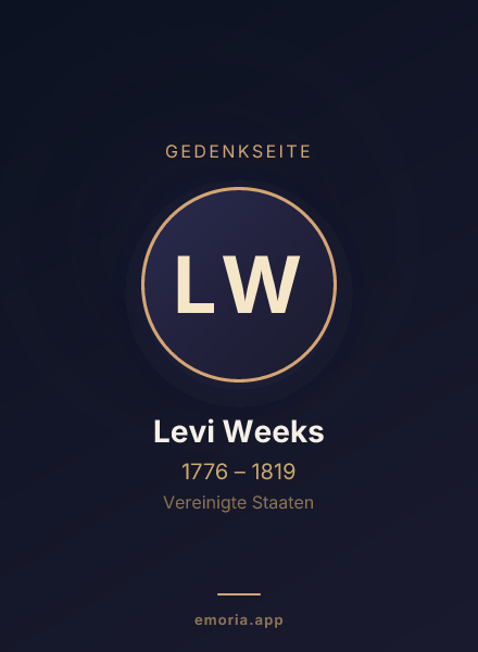 Gedenkportrait von Levi Weeks