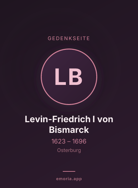 Gedenkportrait von Levin-Friedrich I von Bismarck