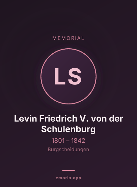 Memorial portrait of Levin Friedrich V. von der Schulenburg