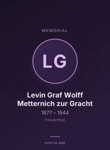 Memorial portrait of Levin Graf Wolff Metternich zur Gracht