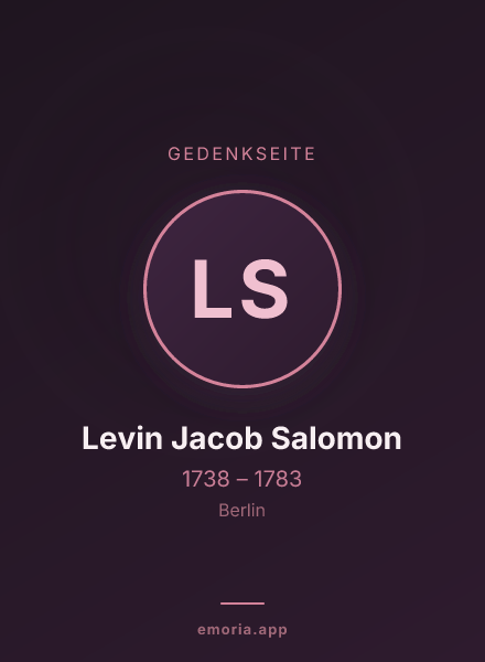 Gedenkportrait von Levin Jacob Salomon
