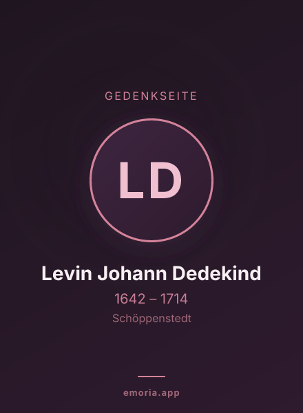 Gedenkportrait von Levin Johann Dedekind