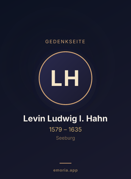 Gedenkportrait von Levin Ludwig I. Hahn
