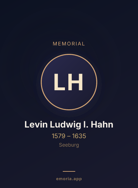 Memorial portrait of Levin Ludwig I. Hahn