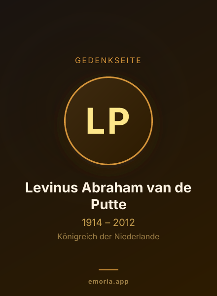 Gedenkportrait von Levinus Abraham van de Putte