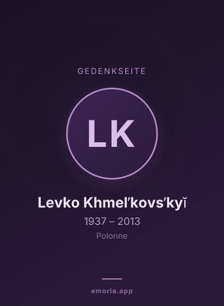 Gedenkportrait von Levko Khmelʹkovsʹkyĭ
