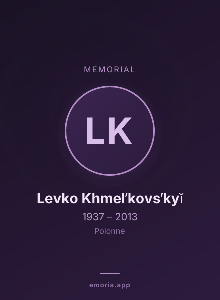 Memorial portrait of Levko Khmelʹkovsʹkyĭ