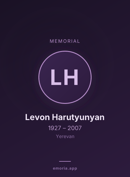 Memorial portrait of Levon Harutyunyan