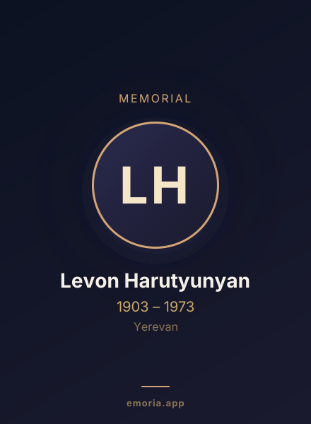 Memorial portrait of Levon Harutyunyan