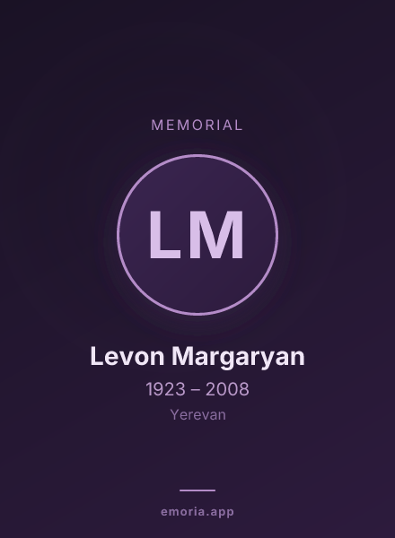 Memorial portrait of Levon Margaryan
