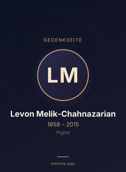 Gedenkportrait von Levon Melik-Chahnazarian