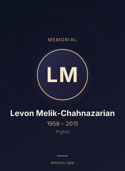 Memorial portrait of Levon Melik-Chahnazarian
