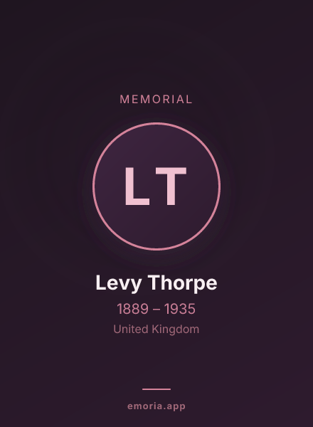 Memorial portrait of Levy Thorpe