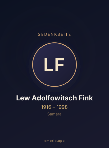 Gedenkportrait von Lew Adolfowitsch Fink