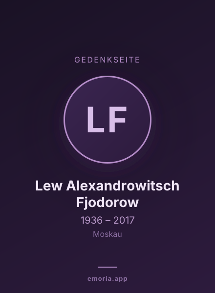 Gedenkportrait von Lew Alexandrowitsch Fjodorow