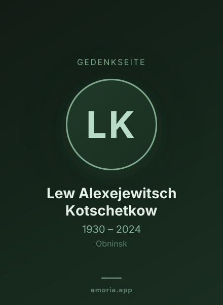 Gedenkportrait von Lew Alexejewitsch Kotschetkow