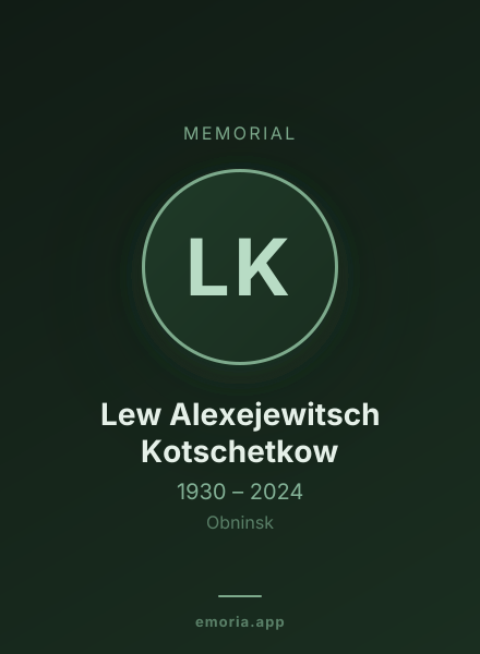 Memorial portrait of Lew Alexejewitsch Kotschetkow