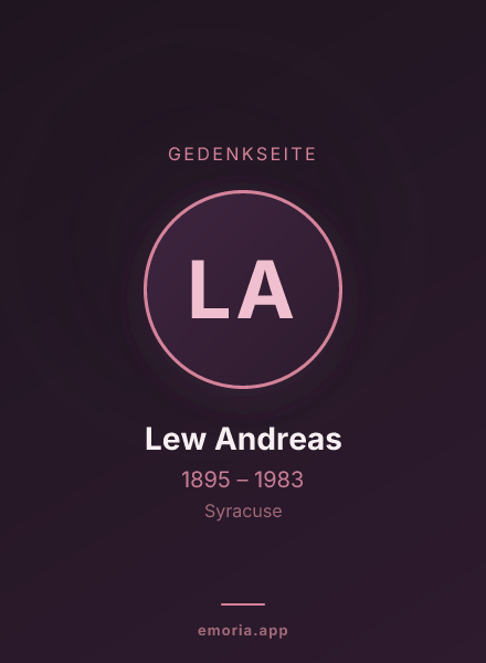 Gedenkportrait von Lew Andreas