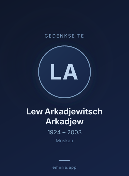 Gedenkportrait von Lew Arkadjewitsch Arkadjew