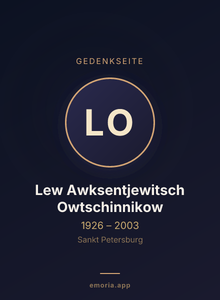 Gedenkportrait von Lew Awksentjewitsch Owtschinnikow