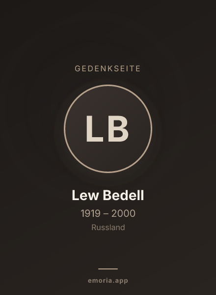 Gedenkportrait von Lew Bedell