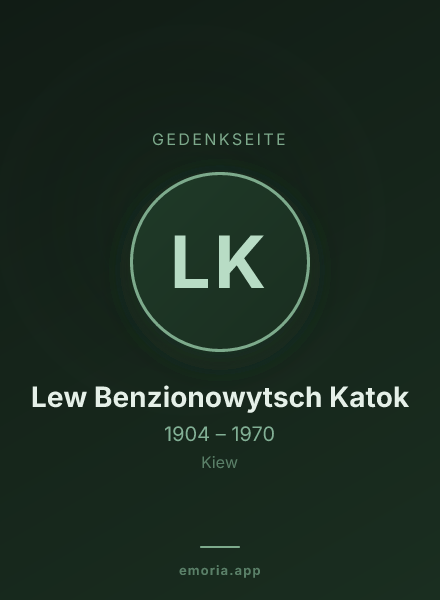 Gedenkportrait von Lew Benzionowytsch Katok